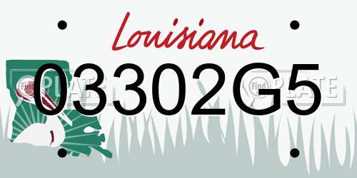03302G5 Louisiana License Plate