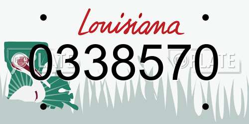 0338570 Louisiana License Plate
