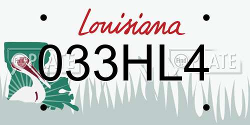033HL4 Louisiana License Plate