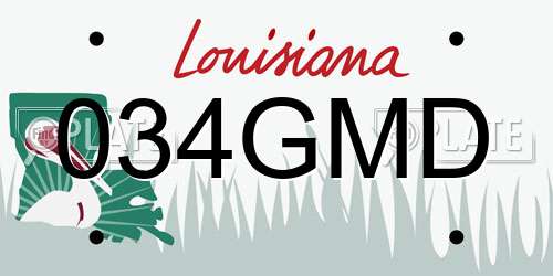 034GMD Louisiana License Plate
