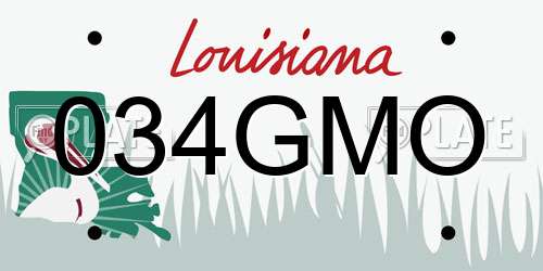 034GMO Louisiana License Plate