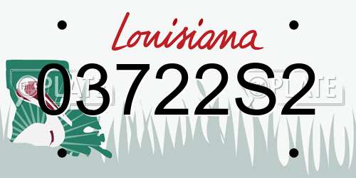03722S2 Louisiana License Plate