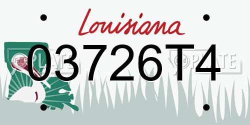 03726T4 Louisiana License Plate