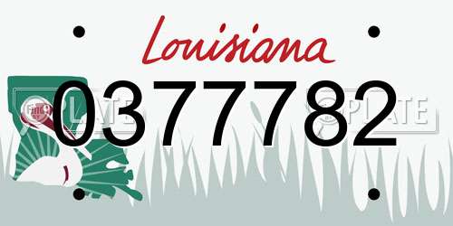 0377782 Louisiana License Plate