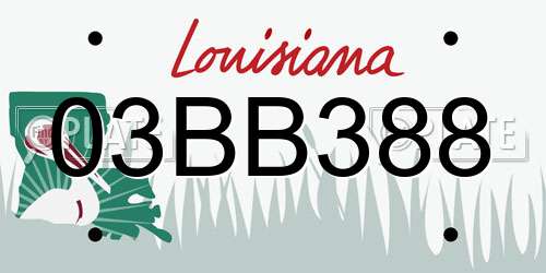 03BB388 Louisiana License Plate
