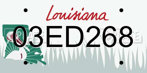 03ED268 Louisiana License Plate