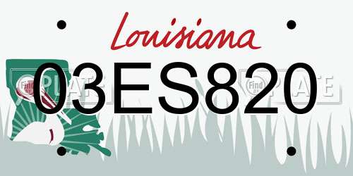 03ES820 Louisiana License Plate