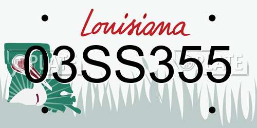 03SS355 Louisiana License Plate