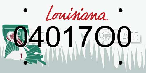 04017O0 Louisiana License Plate