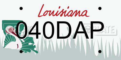 040DAP Louisiana License Plate