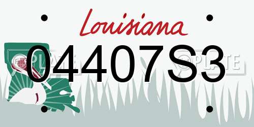 04407S3 Louisiana License Plate