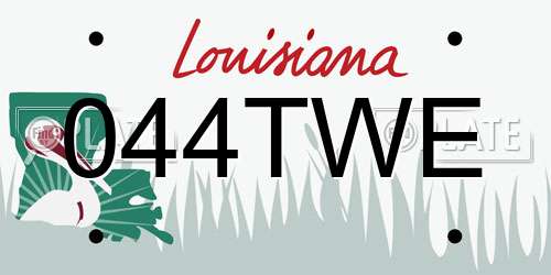 044TWE Louisiana License Plate