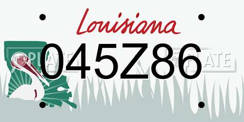 045Z86 Louisiana License Plate