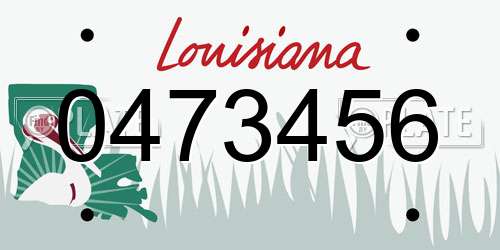 0473456 Louisiana License Plate