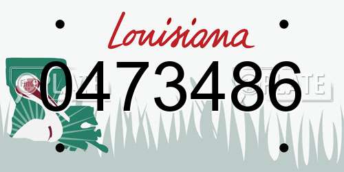 0473486 Louisiana License Plate