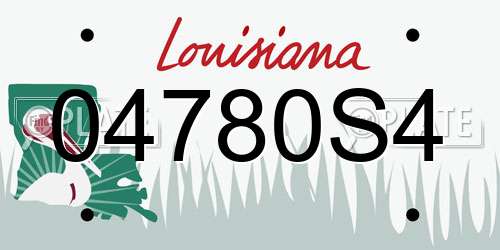 04780S4 Louisiana License Plate