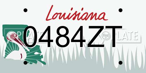 0484ZT Louisiana License Plate