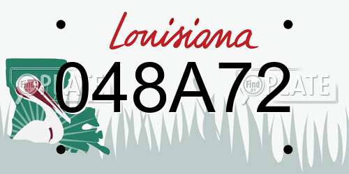048A72 Louisiana License Plate