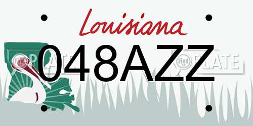 048AZZ Louisiana License Plate