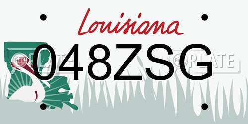048ZSG Louisiana License Plate