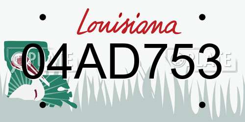 04AD753 Louisiana License Plate