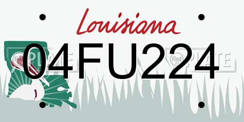 04FU224 Louisiana License Plate