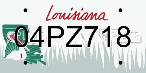 04PZ718 Louisiana License Plate
