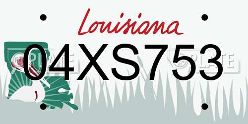 04XS753 Louisiana License Plate