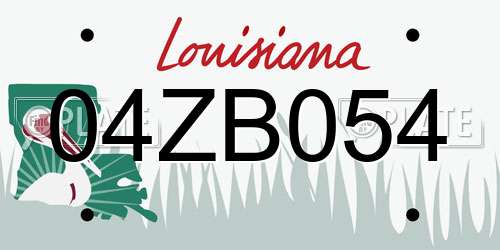 04ZB054 Louisiana License Plate