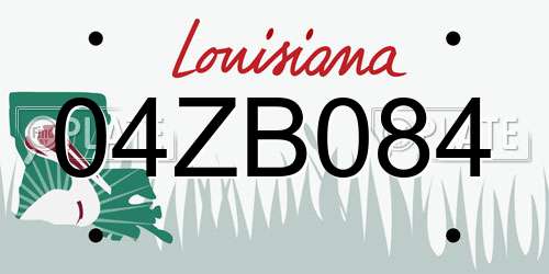 04ZB084 Louisiana License Plate