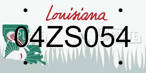 04ZS054 Louisiana License Plate