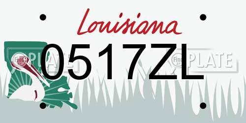 0517ZL Louisiana License Plate