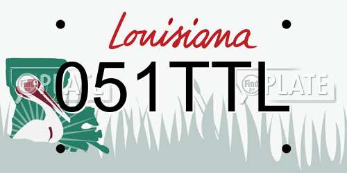 051TTL Louisiana License Plate