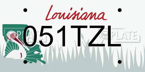051TZL Louisiana License Plate