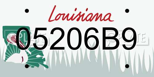 05206B9 Louisiana License Plate