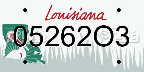 05262O3 Louisiana License Plate