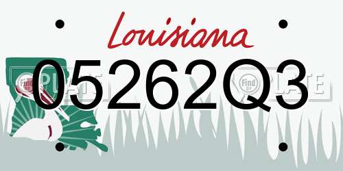 05262Q3 Louisiana License Plate