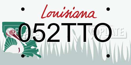052TTO Louisiana License Plate