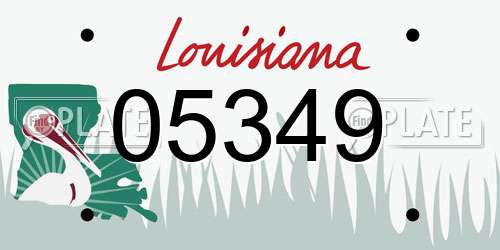 05349 Louisiana License Plate