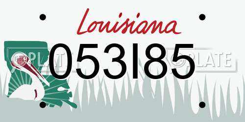 053I85 Louisiana License Plate
