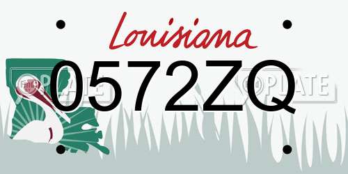0572ZQ Louisiana License Plate