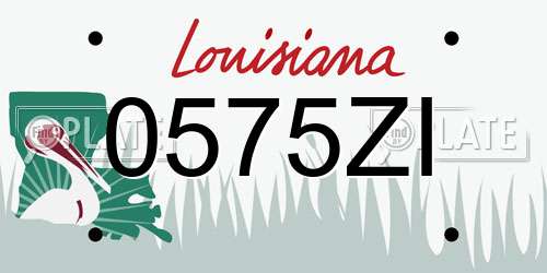 0575ZI Louisiana License Plate