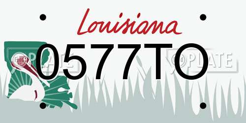 0577TO Louisiana License Plate