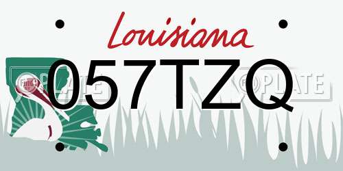 057TZQ Louisiana License Plate