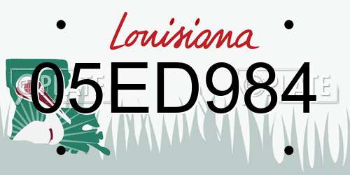 05ED984 Louisiana License Plate