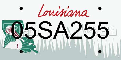 05SA255 Louisiana License Plate