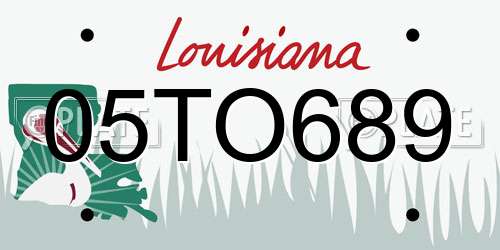 05TO689 Louisiana License Plate