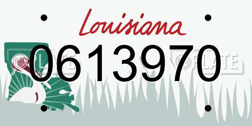 0613970 Louisiana License Plate