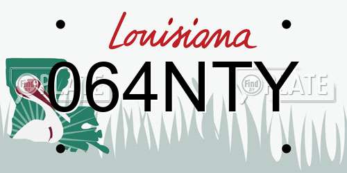 064NTY Louisiana License Plate