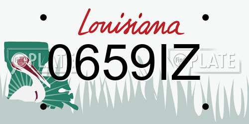 0659IZ Louisiana License Plate